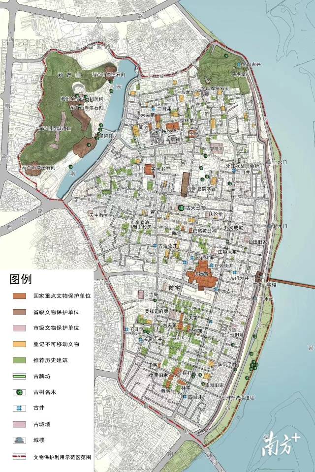 潮州湘桥区文物保护利用示范区示意图。