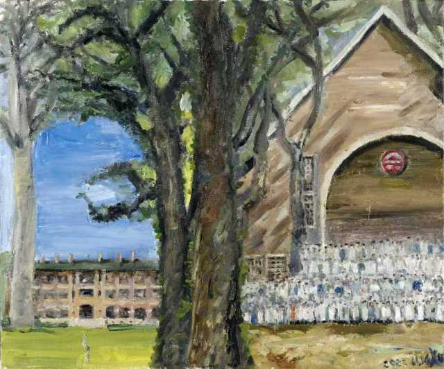 广东三师志愿者阿瑞绘制的广州康乐园与粤北大村怀士堂。